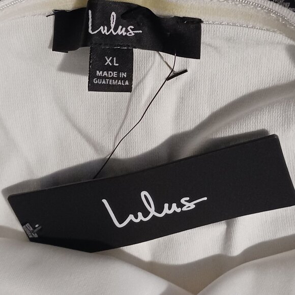 NEW Lulus How Much I Care Ivory Off-the-Shoulder Trumpet Midi Dress‎ Size XL - Picture 10 of 16